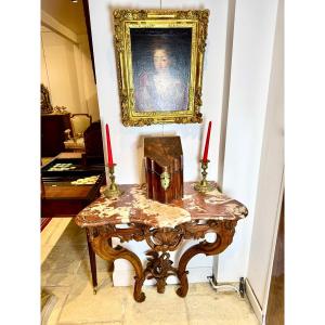 Louis XV Period Console Table In Natural Oak 