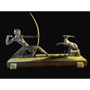 Diana The Huntress – Spelter Sculpture, Circa 1920
