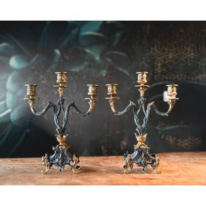Pair Of Rococo Style Candelabras
