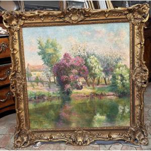 Double Oil On Canvas, Dated And Signed