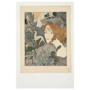 Chromolithograph Modern Print "homecoming " - Georges De Feure (1868–1943)