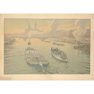 Original Color Lithograph: "le Trocadéro", 1900 - Henri Rivière (1864–1951)