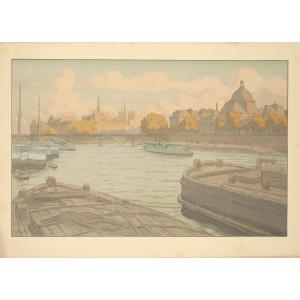 Original Color Lithograph: "the Institute And The City", 1900 - Henri Rivière (1864–1951)