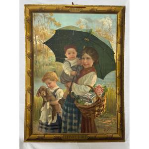 "the Return From The Market" - Lithographed Sign / Lu, Lefèvre-utile