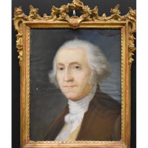 Portrait Of George Washington, Pastel, 18th Century