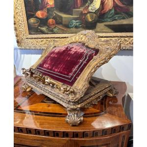 Carved And Gilded Wooden Lectern, Italy, Rome, Louis XIV Period