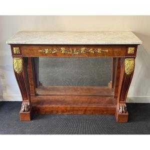 Jacob-desmalter - Mahogany And Gilt Bronze Console, 19th Century