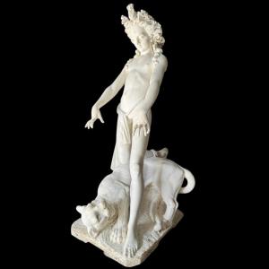 Important Sculpture In White Carrara Marble, 19th Century