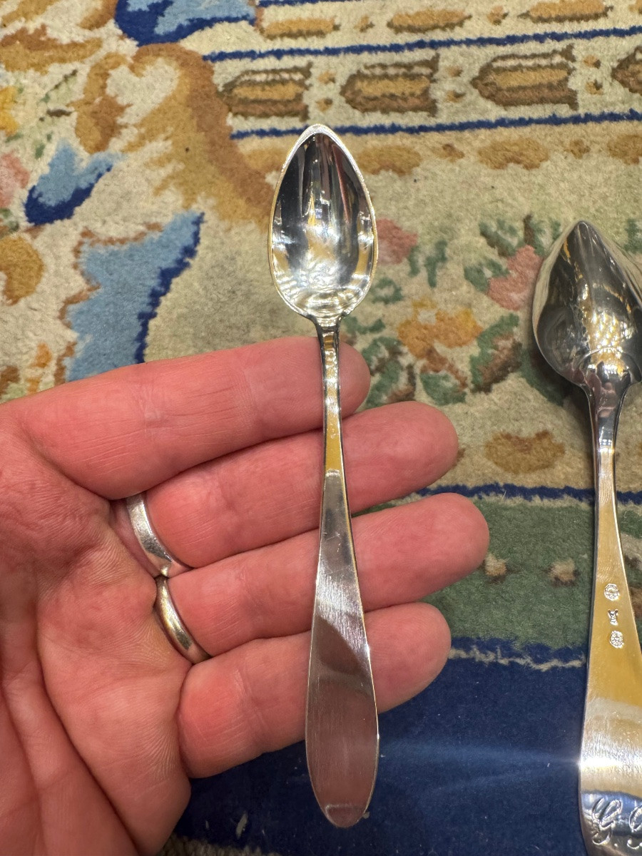 Servizio di posate in argento  da 12 coperti in argento massiccio , periodo Lombardo Veneto 182-photo-7
