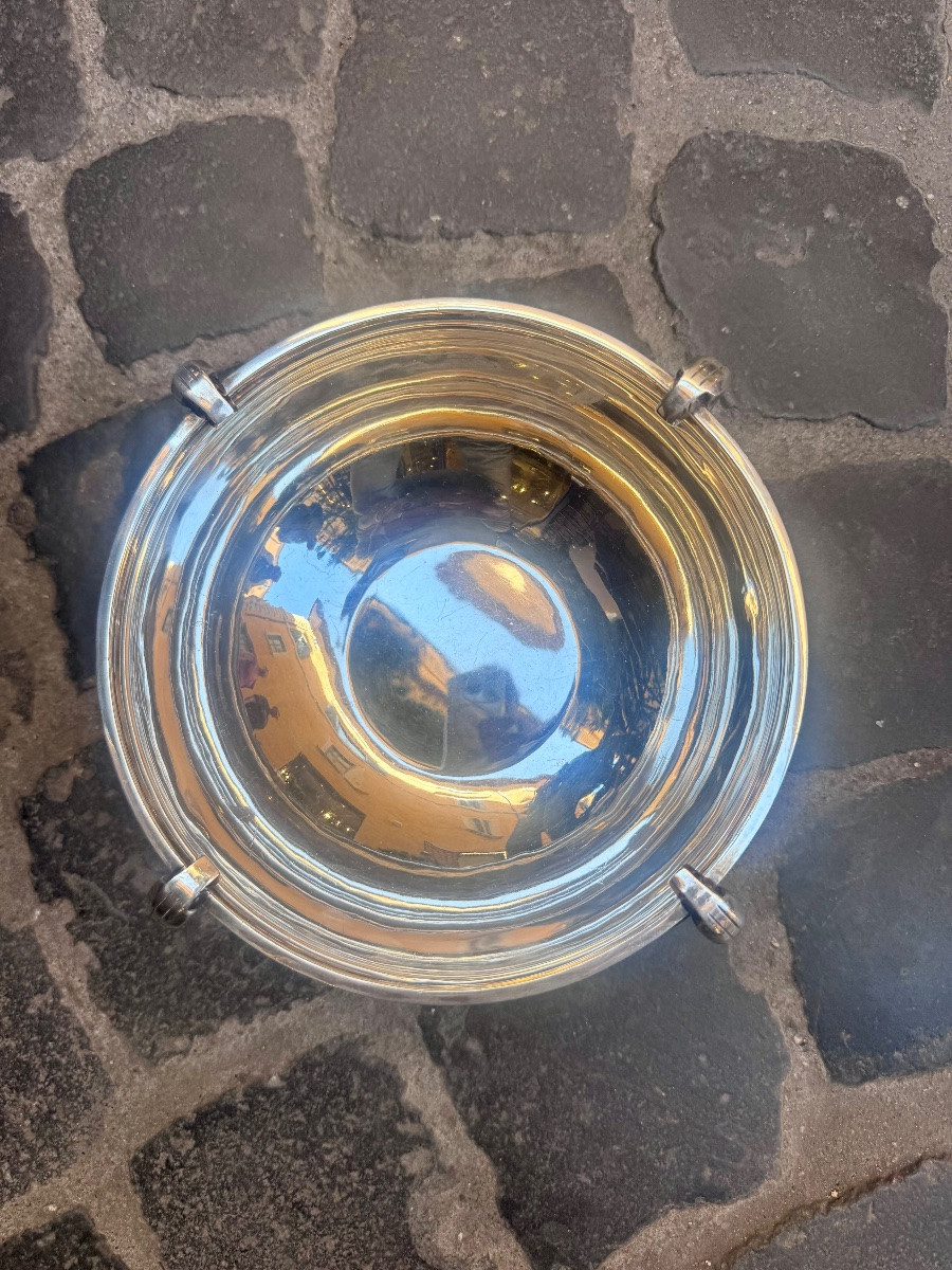 meravigliosa e rara importante ciotola in argento finemente la orata a mano a martello ,  titol-photo-5