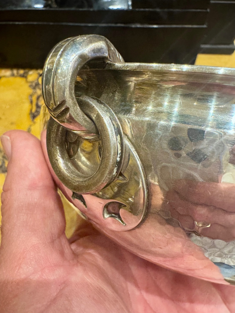 meravigliosa e rara importante ciotola in argento finemente la orata a mano a martello ,  titol-photo-6