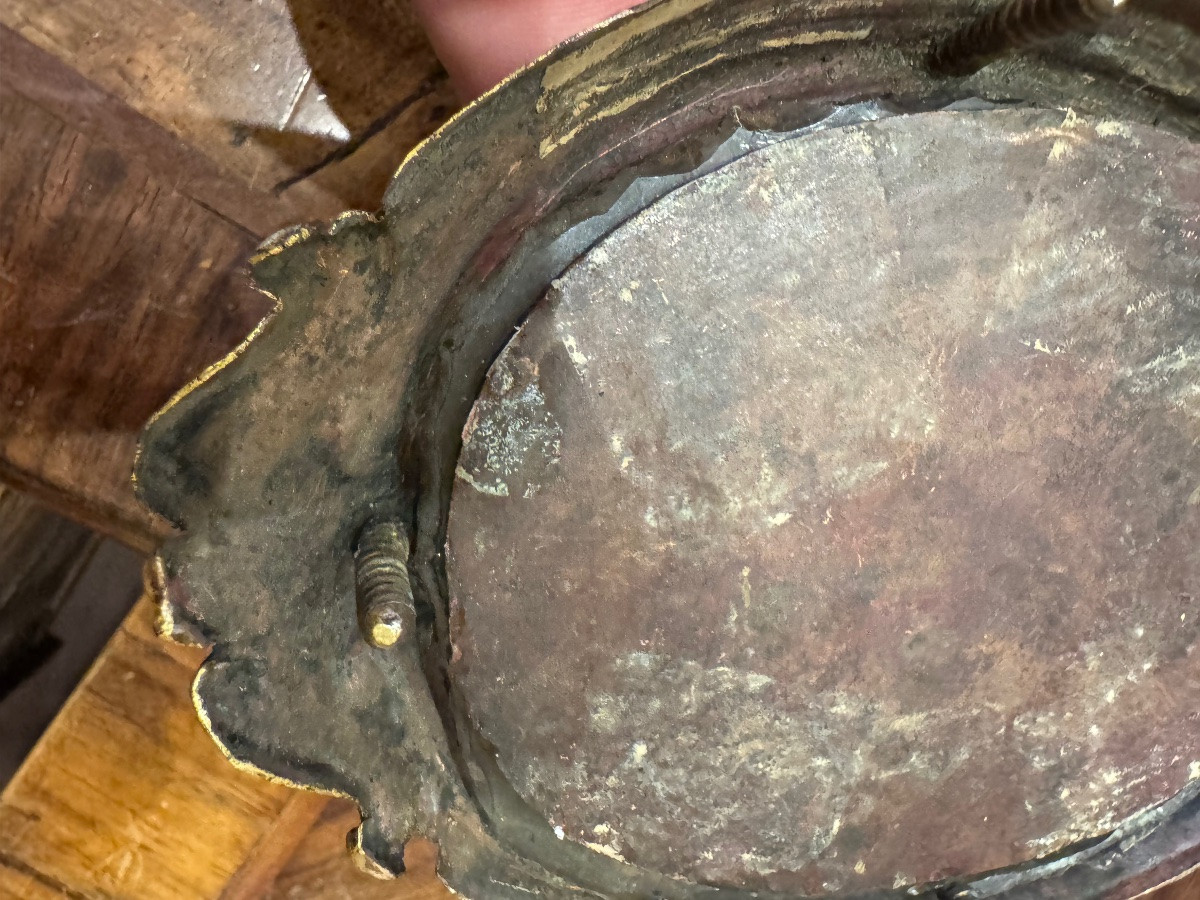 Magnifica miniatura dipinta finemente ad olio su rame , Napoli Luigi XV sec XVIII , con sontuos-photo-6