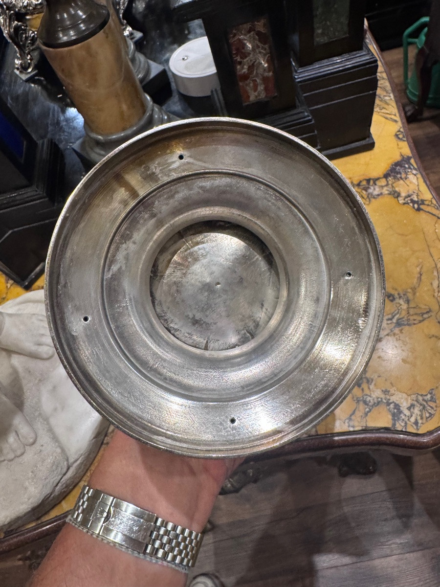 Antica Caraffa in argento massiccio , della Citta di Torino , con punzoni del Toro , Croce Maur-photo-4