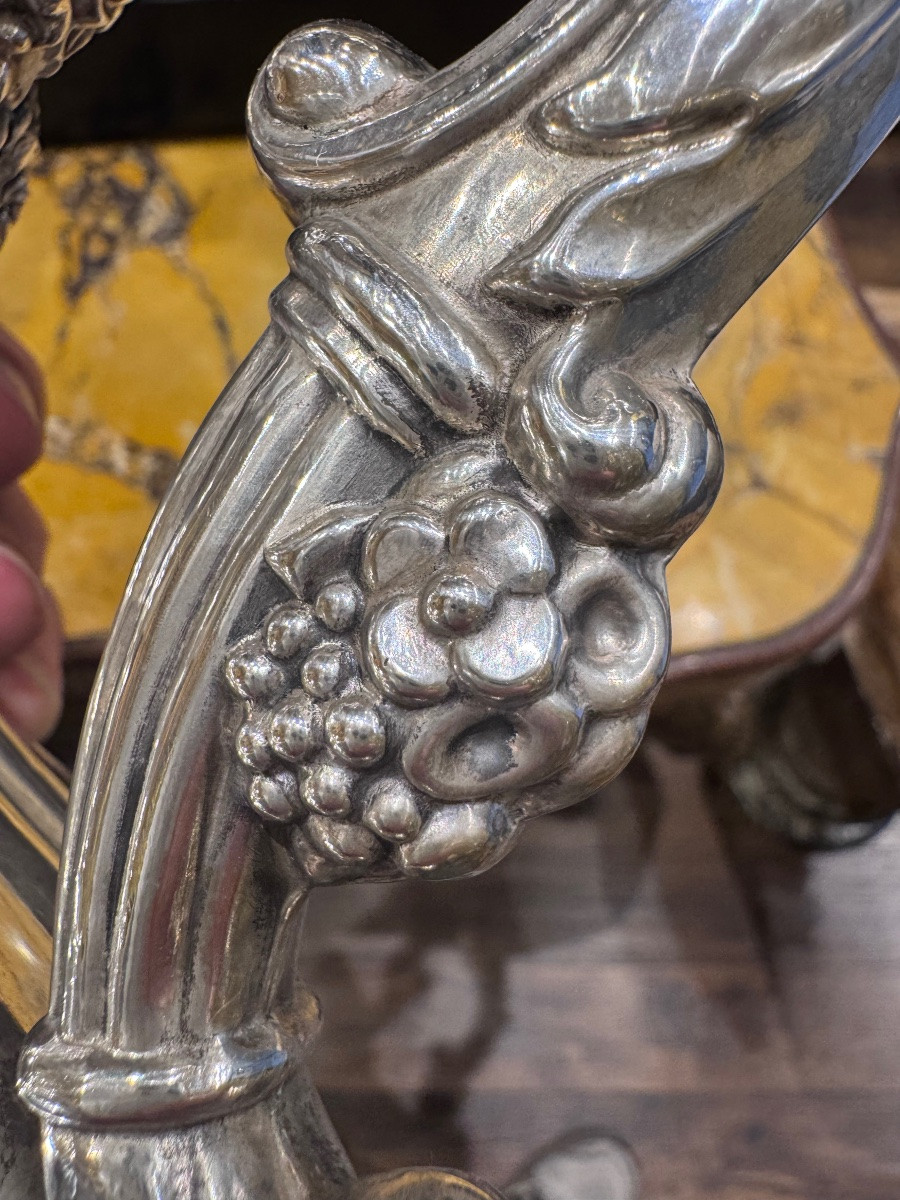 Antica Caraffa in argento massiccio , della Citta di Torino , con punzoni del Toro , Croce Maur-photo-4