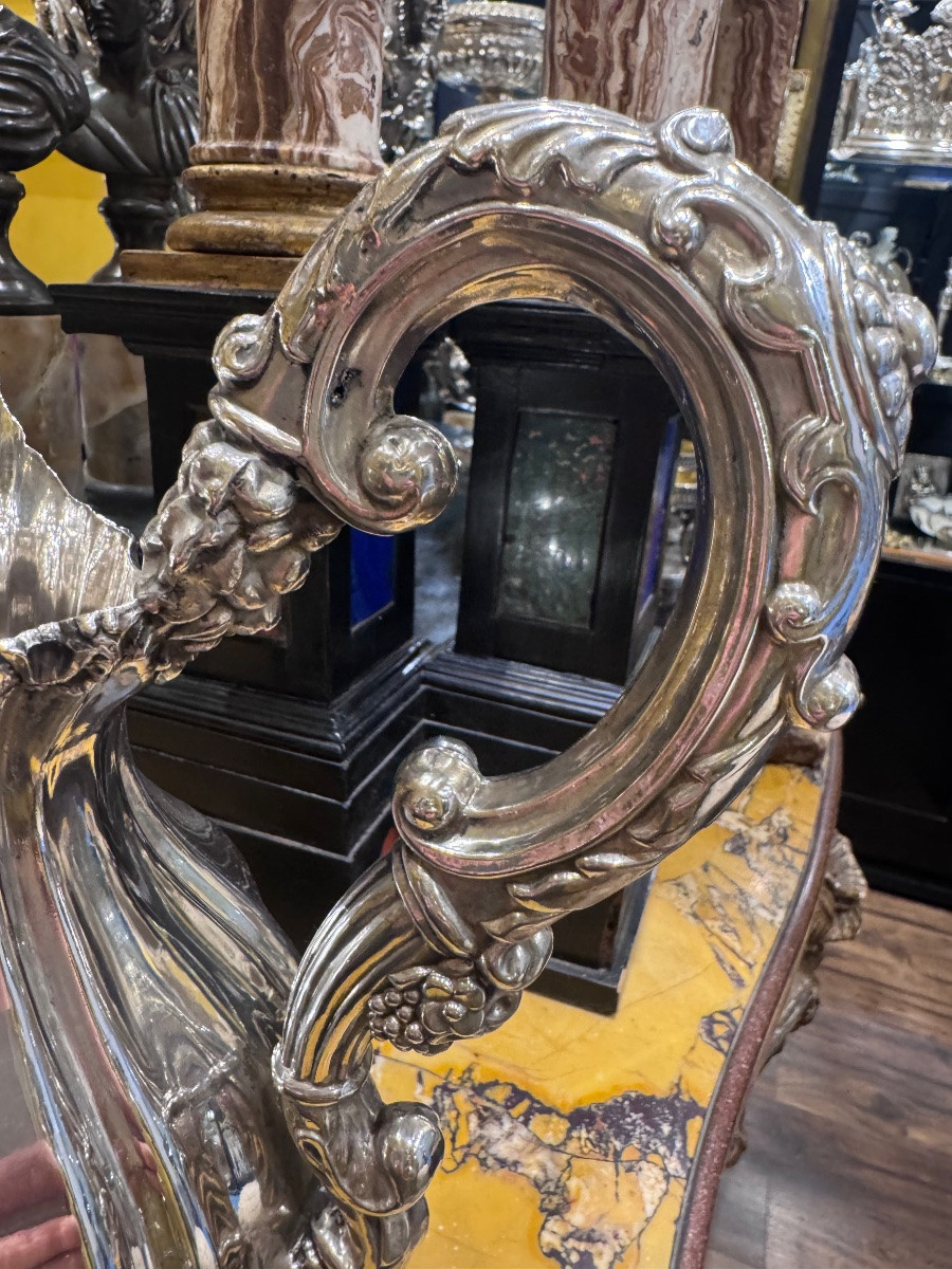 Antica Caraffa in argento massiccio , della Citta di Torino , con punzoni del Toro , Croce Maur-photo-6