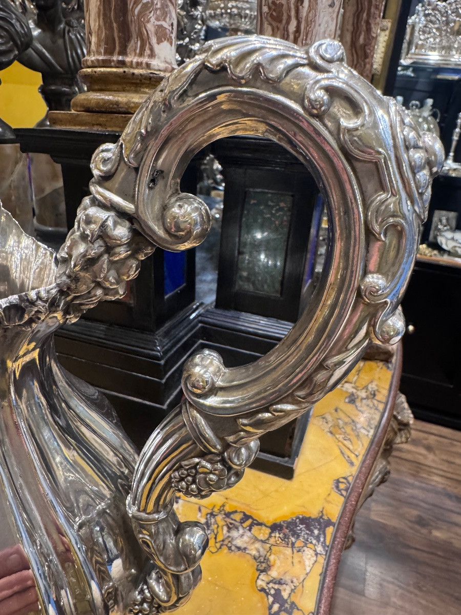 Antica Caraffa in argento massiccio , della Citta di Torino , con punzoni del Toro , Croce Maur-photo-7