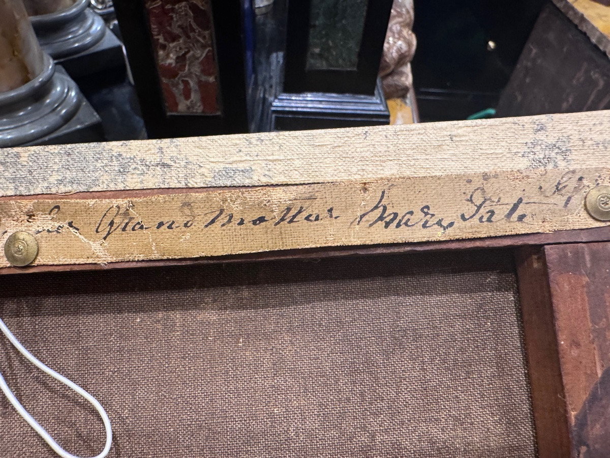 Antico dipinto olio su tela Firmato e datato sul retro con dedica 1871. Raffigurante la campagn-photo-1