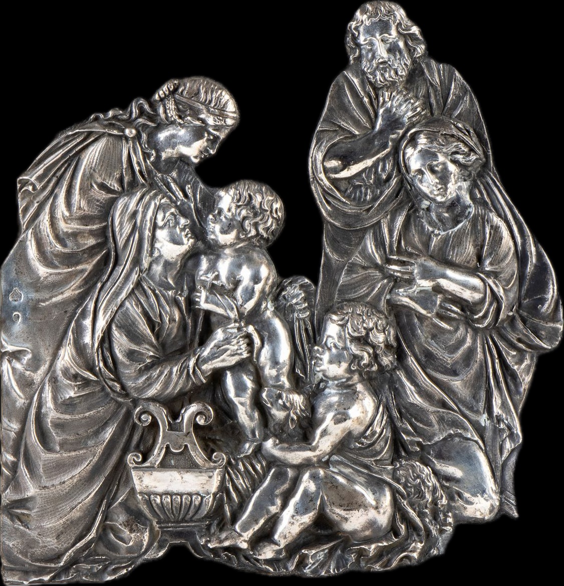 Placca in argento con Sacra Famiglia e Santi, Roma, fine XVIII secolo Altezza x larghezza x lun-photo-4