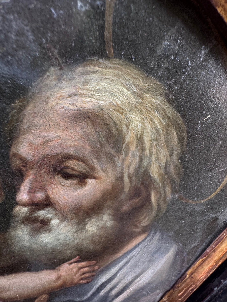 Antico dipinto di grande qualita’ del 1600 di scuola Bolognese attribuito al grande Maestro FRA-photo-4