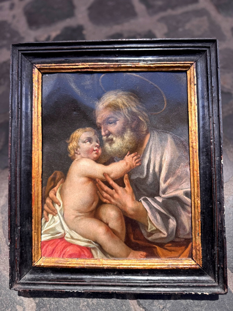 Antico dipinto di grande qualita’ del 1600 di scuola Bolognese attribuito al grande Maestro FRA