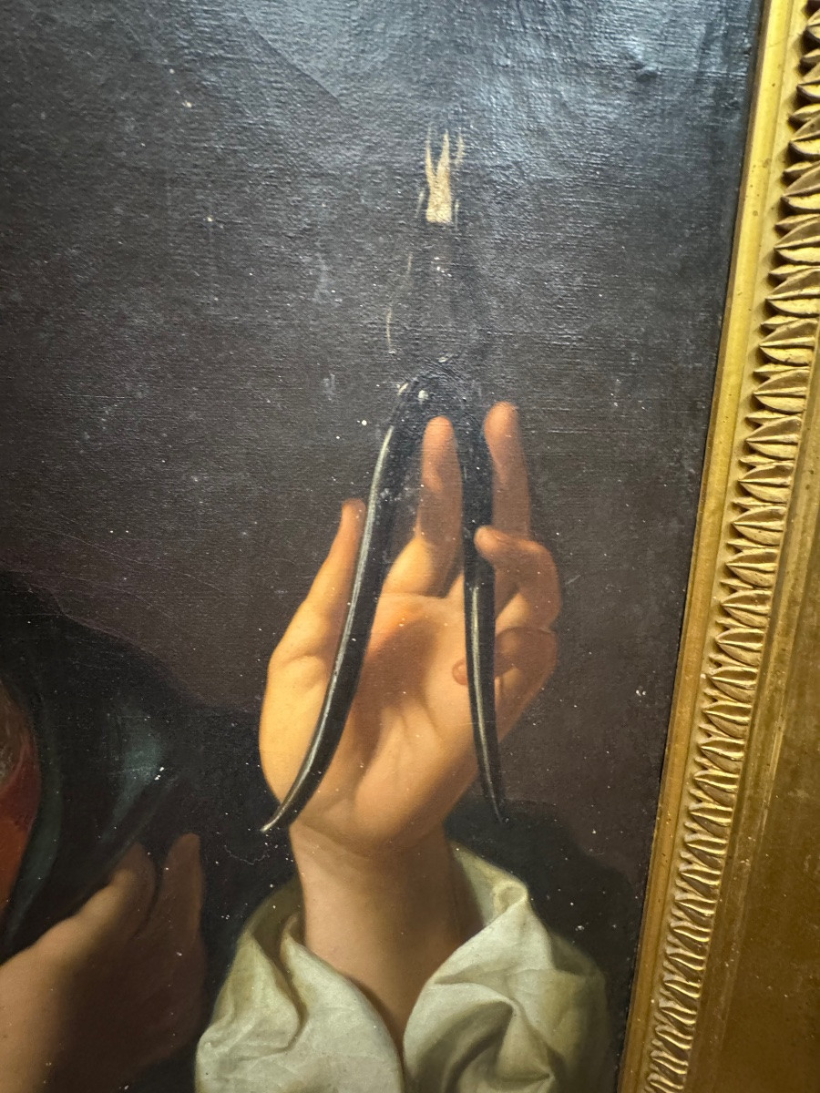 antico interessante dipinto , raffigurante Sant  Apollonia da Carlo Dolci , olio su tela , inte-photo-4