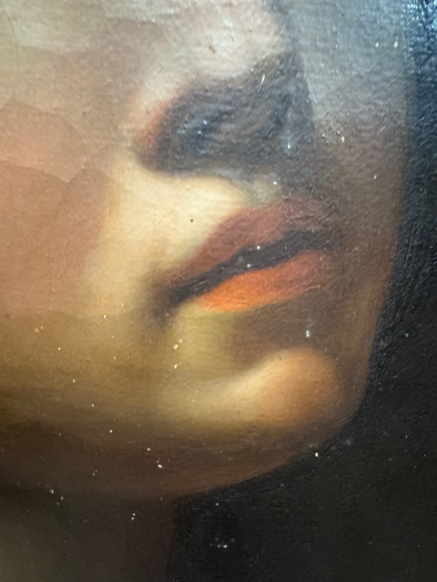 antico interessante dipinto , raffigurante Sant  Apollonia da Carlo Dolci , olio su tela , inte-photo-4