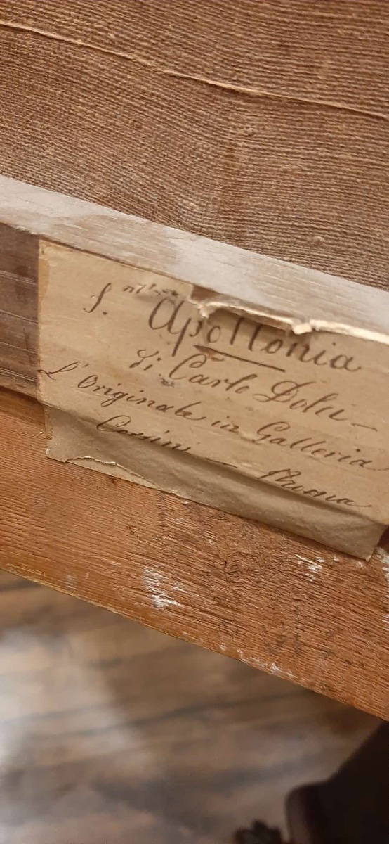 antico interessante dipinto , raffigurante Sant  Apollonia da Carlo Dolci , olio su tela , inte-photo-6