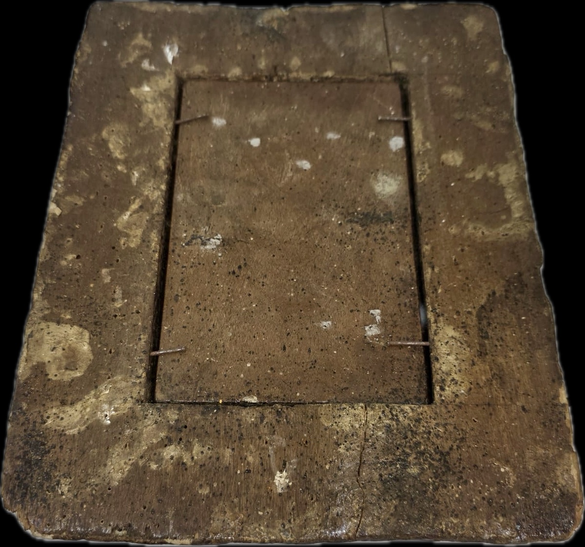 piccolo dipinto olio su tavola del fine secolo XVI con esemplare cornice coeva scolpita ad onde-photo-3