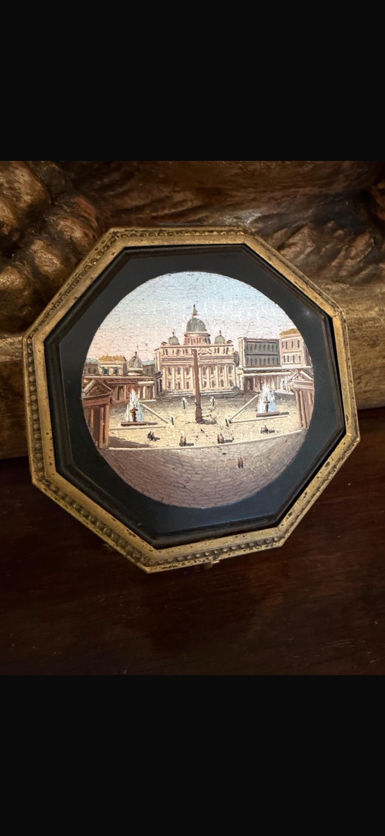 Descrizione SCATOLa PORTAGIOIE, ROMA, FINE SECOLO XIX 1850/60 ca  di forma esagonale in metallo-photo-7