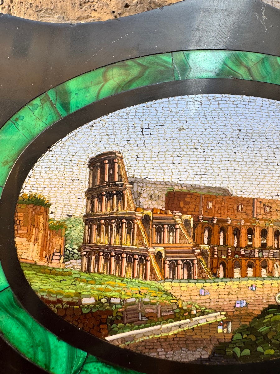 Antico esemplare Micromosaico Romano dall Antica Scuola Vaticana , della Veduta da particolare 