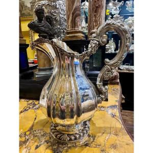 Antica Caraffa in argento massiccio , della Citta di Torino , con punzoni del Toro , Croce Maur