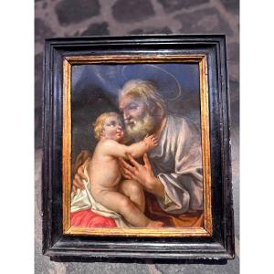 Antico dipinto di grande qualita’ del 1600 di scuola Bolognese attribuito al grande Maestro FRA