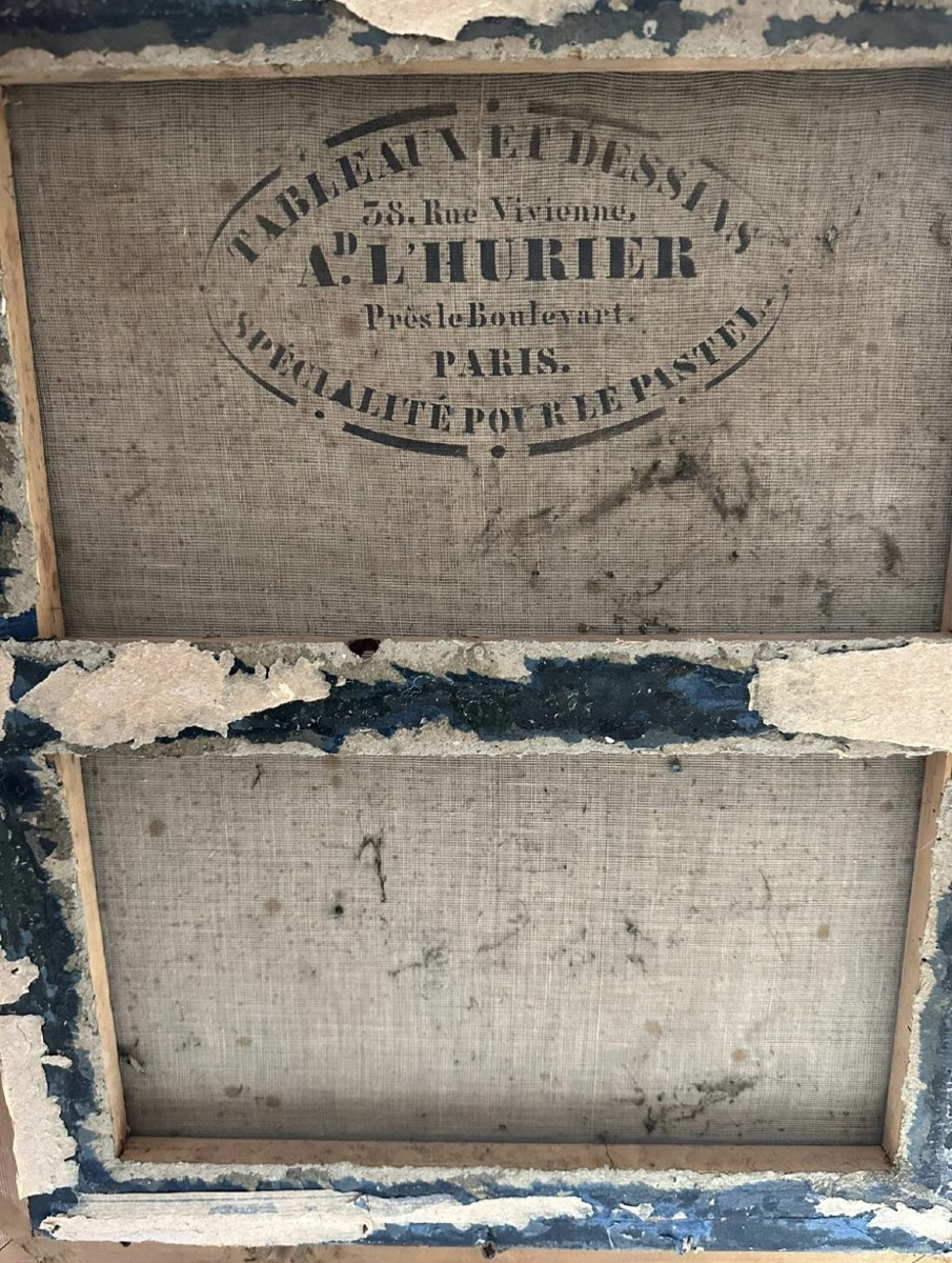 Ritratto di fanciulla - pastello su tela XIX secolo Francia -photo-2