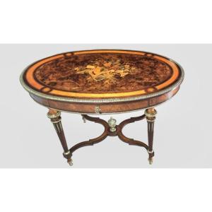 Napoleon III Inlaid Salon Table 9th