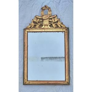 Louis XVI Period Gilded Wood Fronton Mirror