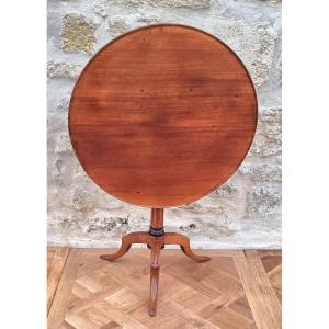 Louis XVI Period Tilting Mahogany Pedestal Table With Cabaret Top
