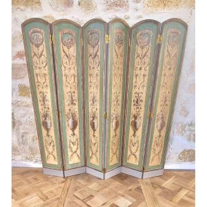 Louis XVI 6-leaf Screen, Early 19th Century