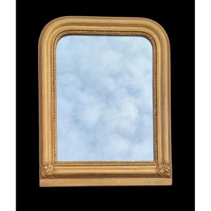 Small Louis Philippe Mirror 19th Century Gilded Wood