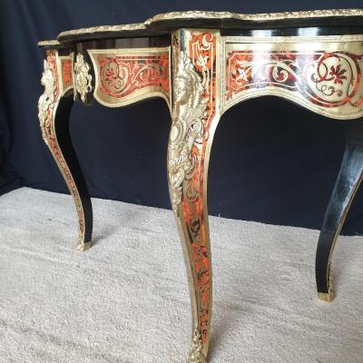 Table de salon  XIXème. " Napoléon III " marqueterie " Boulle "