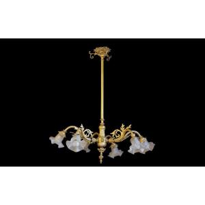 1900s Bronze Chandelier