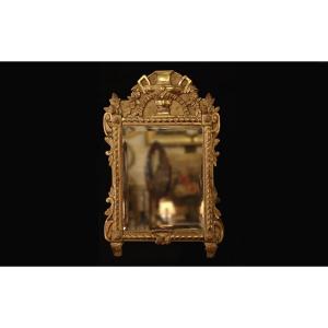 Mirror In Gilded Wood With Leaf, 19th Century (86 X 54 Cm)