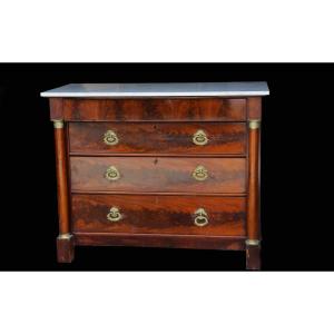 Varnished Mahogany Commode, 1st Empire Period