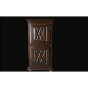 Two Body Wardrobe, 17th Century, Oak, Louis XIII