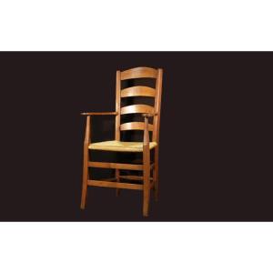 19th Century Straw Armchair
