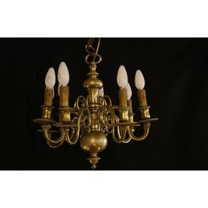 Hebrew Bronze Chandelier, 17th Century