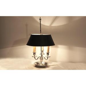 Desk Lamp, Silvered Bronze, 19th Century, Electrified