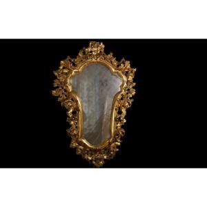Italian Mirror, Rococo/baroque, 18th Century, Gilded Wood (92 Cm)