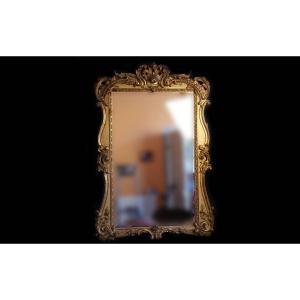 19th Century Gilded Wood Mirror, 140 X 95 Cm