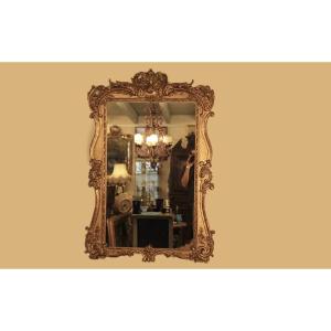 19th Century Gilded Wood Mirror, 140 X 95 Cm