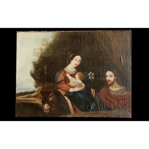 The Flight Into Egypt, Oil On Canvas, 17th Century